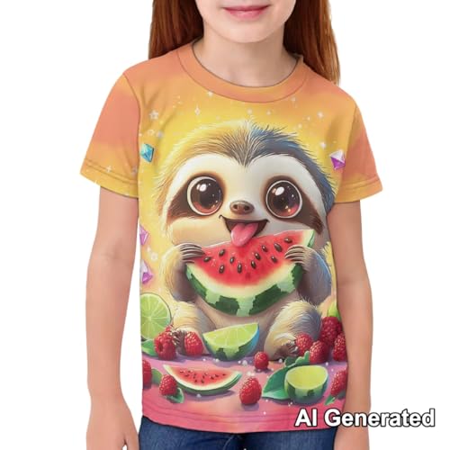 Image of Xhuibop Kids Tshirts Girls Boys 3-16 Years Summer Clothes for Teens Loose Fitting Tops