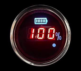 Prosport Waterproof Digital Monitor 48 Volt Golf Cart Battery Meter, 48v Volt Gauge, Club Car Battery Monitor, RV Power Meter, Boat Dash Panel, Marine Voltage Gauge, Golf cart Accessories