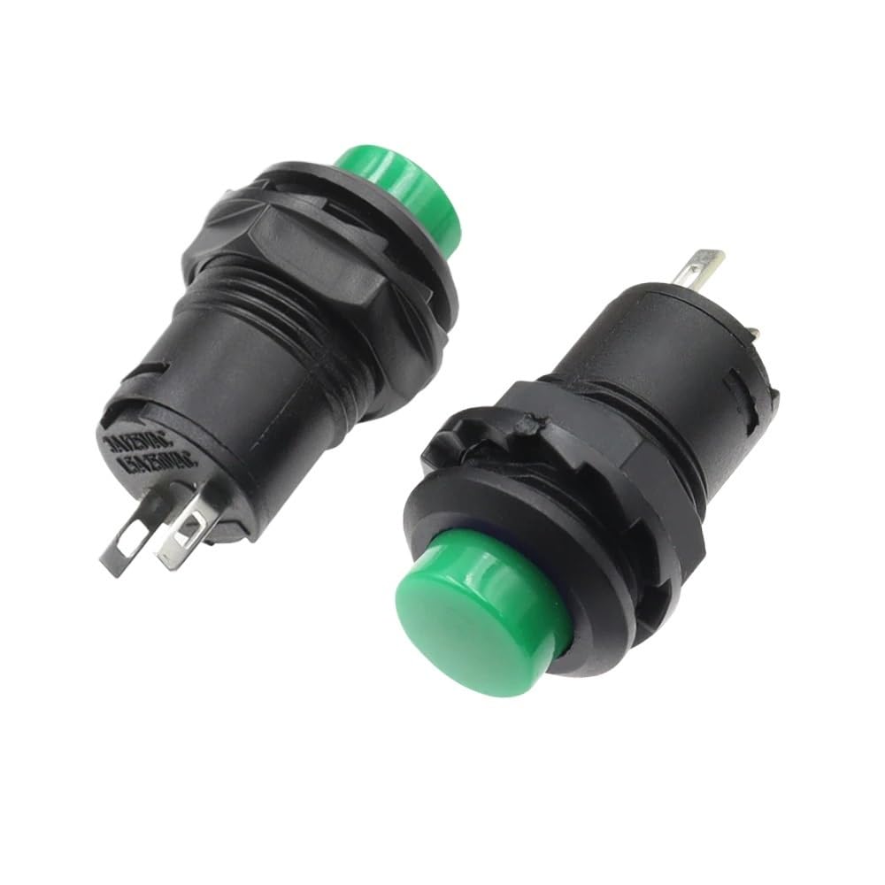 IDGTTLDF 1PC green Momentary Pushbutton Switches DS427 12mm OFF- ON Push Button Switch 3A /125VAC 1.5A/250VAC DS-427