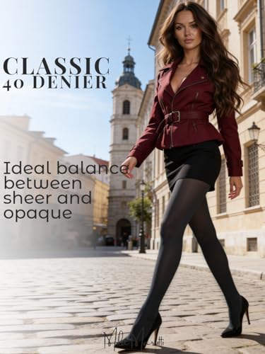 Image of Mila Marutti Women's Tights Semi Opaque Stockings for Women | Semi Sheer Pantyhose Nylons | Made in EU