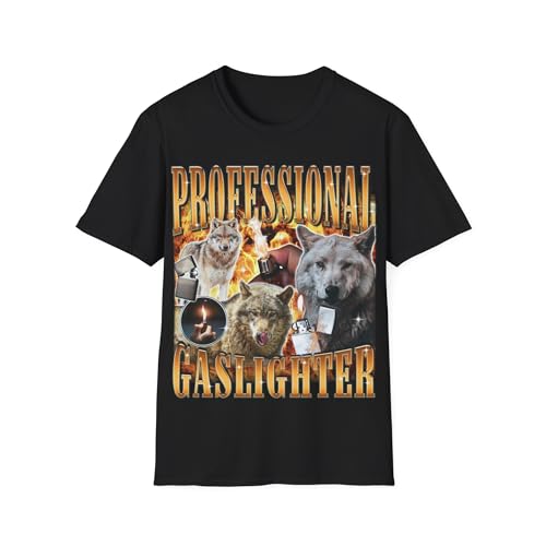 T-shirt Alpha Wolf gaslighting meme joke bootleg tee-shirt graphique pour look urbain
