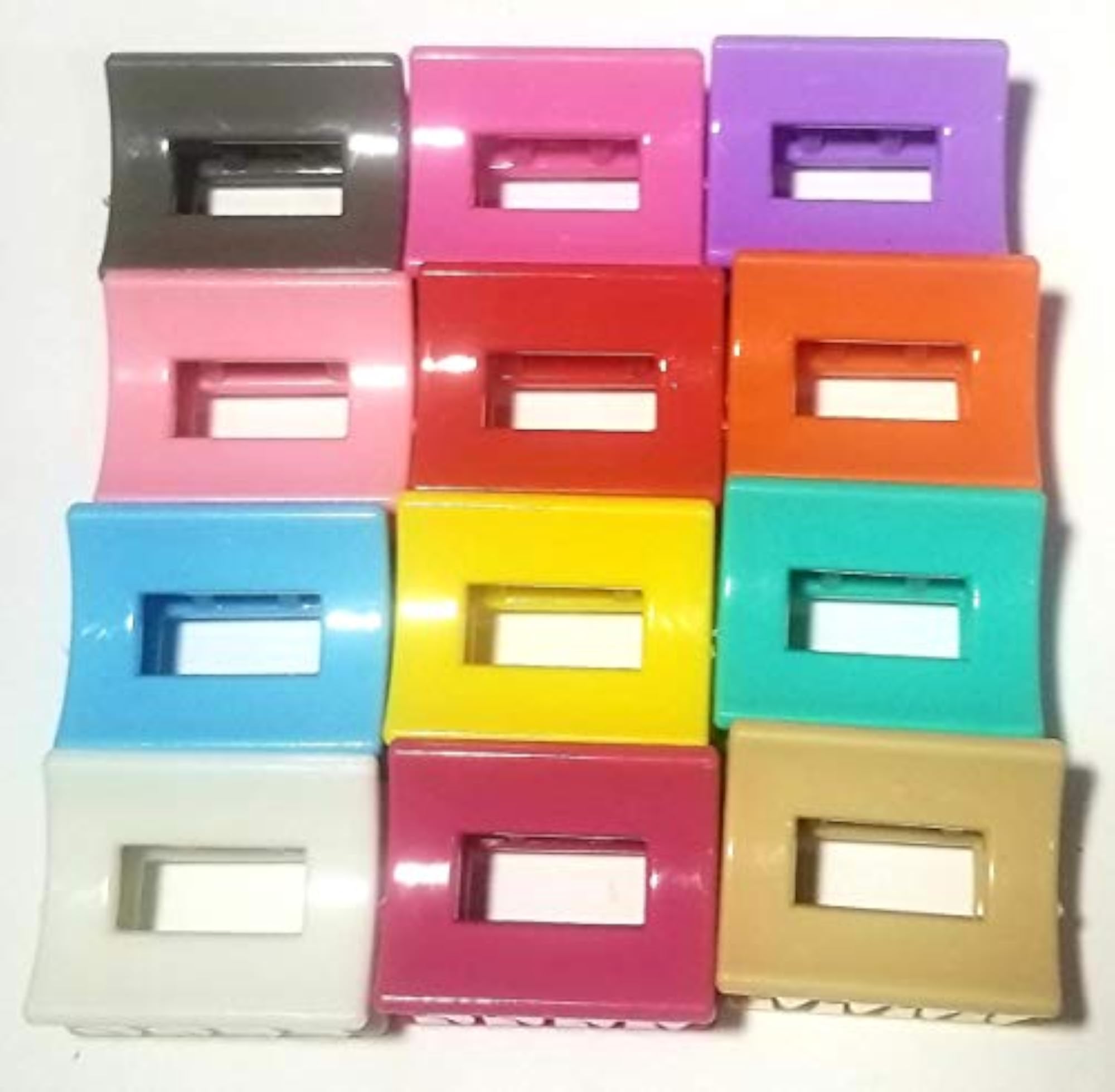 Multicolor Plastic Hair Clutcher/Claw Clip Pack of 12 for Women & Girls