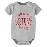 WOOYONGING Born To Love Liverpool Just Like Daddy Infant Clothes Unisex Short Sleeve Unisex Clothing White Baby Boy Summer Romper