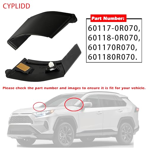 CYPLIDD A-Pillar Trim Panel Cover Compatible with Toyota RAV4 2019-2023 Replace 60117-0R070 60118-0R070 (Left Side and Right Side) by CYPLIDD - Image 2