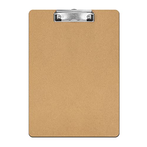 Fabduo Clipboard 1 Pack - Wood Clip Board 9 X 12.5 Letter Size - Wooden Clipboard With Low Profile Clip For Classroom, A4 Paper #TOP14