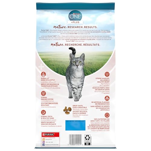 Purina ONE +Plus Dry Cat Food, Healthy Weight Turkey - 1.8 kg Bag - Image 3