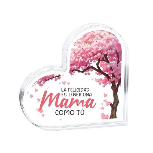 Regalo Para Mama Decoración de Corazón Acrílico - Regalo Madre - Regalos Originales para Madres - Cumpleaños, Día de la Madre o Aniversario - Detalle Único para el Hogar