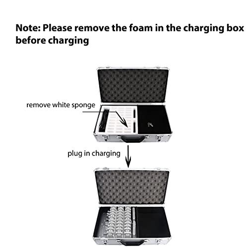 Retekess T130 Tour Guide Systems Charging Case, Caja de Carga con 32 Ranuras para Almacenamiento | Para Retekess T130, T130S Sistema Inalámbrico de Guía Turística, Estuche de Transporte Resistente Texturizado miniatura 2
