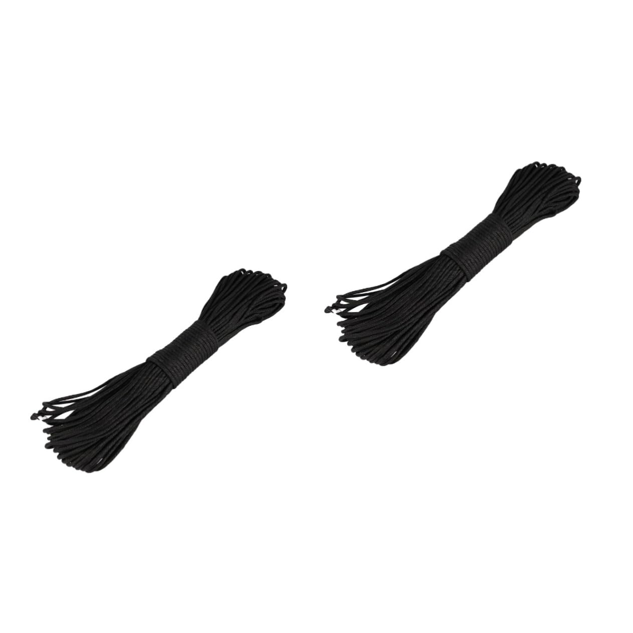 SUPVOX 2pcs 7 Camping Rope Tarp Climbing Ropes Rope Netting Parachute Cord Rope Cords Parachute Cord Tent Rope Survival Tent Parachute Lanyard Hooks Hiking Clothesline Outdoor Rope Black