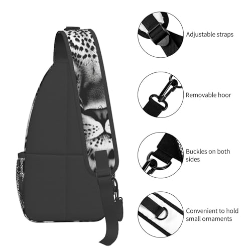 Pequeña mochila bandolera unisex color negro y blanco miniatura 5