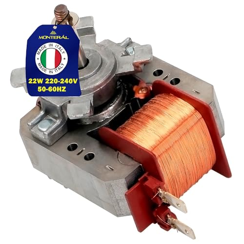 Motor Ventilador de Aire Caliente para Horno 22W 220-240V 50-60Hz con Código Original 3304920204 3370673091 3370673125 3890813045 para Zanussi - FABRICADO EN ITALIA - Garantía de 10 Años - MONTERAL