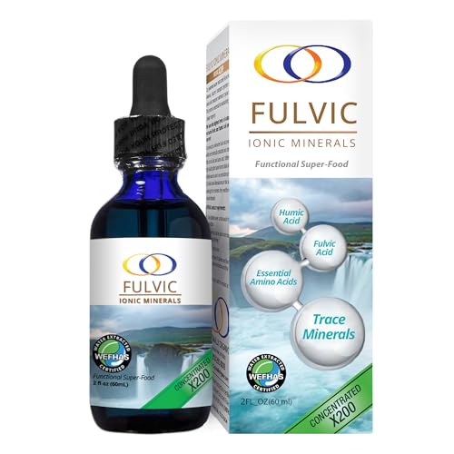 Optimally Organic Water Extracted Fulvic Ionic Minerals X200 - Patented BioActive Fulvic Acid, Humic