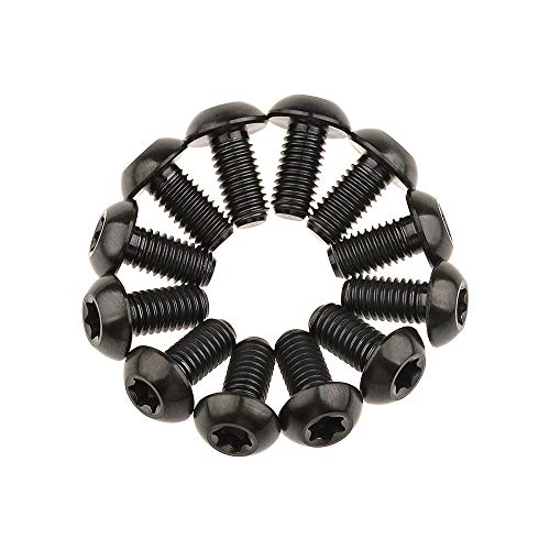Image of 12Pcs Ti Titanium Bolts Torx M5x10 Bicycle Bike Disc Brake Cycle Rotor Screws Gr5 (Black)