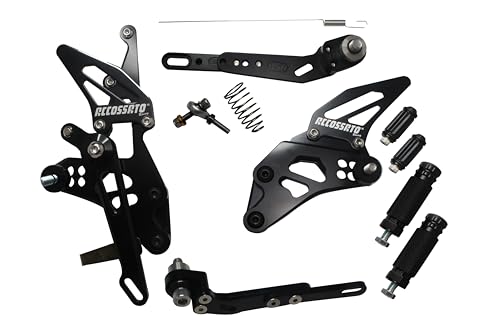 Marchepieds réglables Accossato Suzuki GSX-R1000 anti-glisse noir