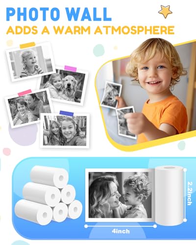 Prysyedawn Kids Instant Camera with Printing Paper, Printing Camera Refill Thermal Paper 10 Rolls, BPA Free - image 4