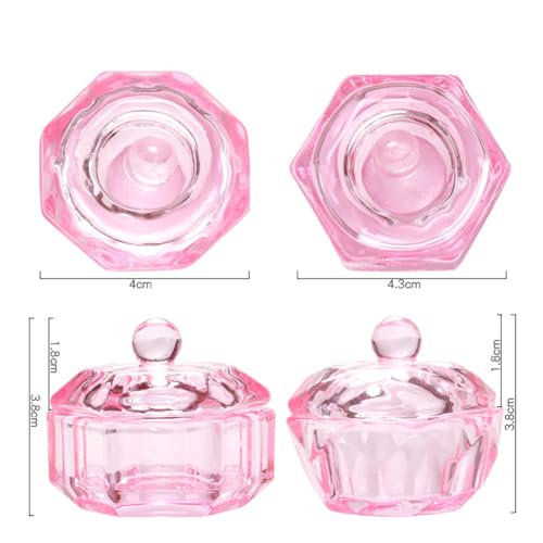 2 Pcs Nail Art Glass Cup Nail Dappen Dishes miniatura 2