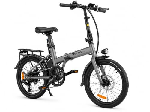 Image of yasyas Folding Electric Bicycle, 20 Inch, 36V EAPC Road Legal Electric Bike, No Throttle, Compact Folding Frame, Rear Rack, Front & Rear Lights, Disc Brakes, Multi-Speed Gearing, Elegant 2.0