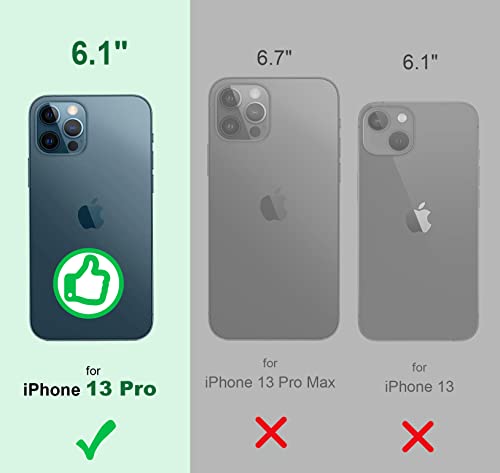 Shields Up Designed for iPhone 13 Pro Case, Minimalist Wallet Case with Card Holder [3 Cards] & Ring Kickstand/Stand, [Drop Protection] Slim Protective Cover for Apple iPhone 13 Pro (6.1 inch), Clear