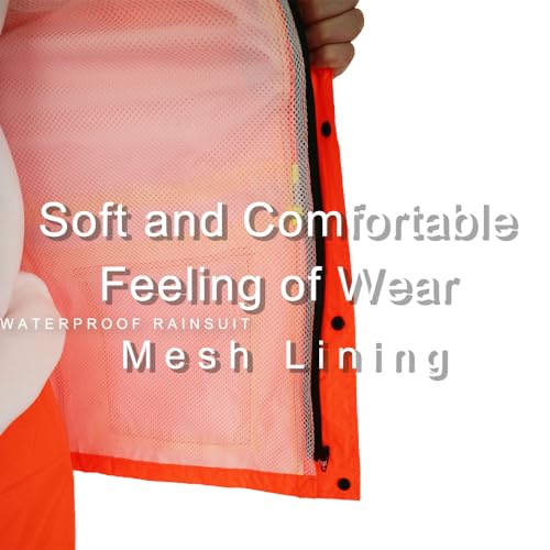 Arasiyama Rain Suits for Men Waterproof High Visibility Reflective Heavy Duty Outdoor All-Sport Work Rain Gear3