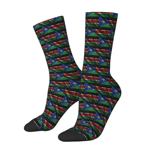Calcetines De Deporte Bandera De Sudán Del Sur Estilo Seda Deportivos Calcetines De Hombres Cómodos Calcetín Mujeres Para Ciclismo Fitness Deporte 40Cm