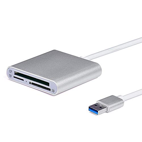 Lector de tarjetas multifunción 3 en 1 USB 3 0, compatible con TF SD CF, aleación de aluminio de alta velocidad