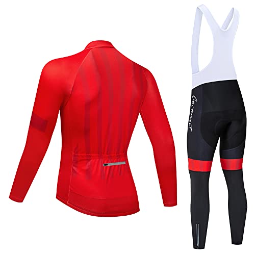 Camisa de ciclismo masculina CR Winter de manga comprida de lã térmica + calça, conjunto de roupas d
