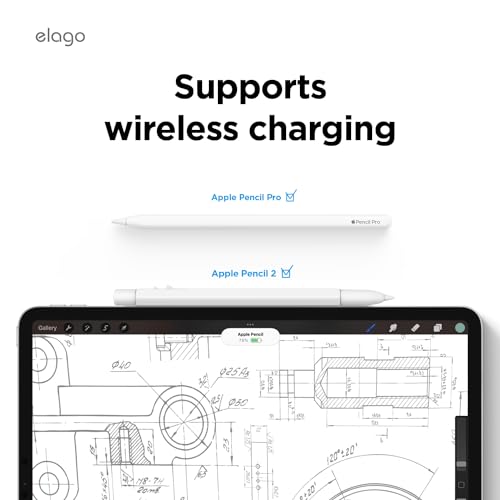 Image of elago x MONAMI Compatible with Apple Pencil Pro Case & Apple Pencil 2nd Generation Case, Compatible with Magnetic Charging, Double Tap, Squeeze (Must Read Installation Instructions) (Pale White)