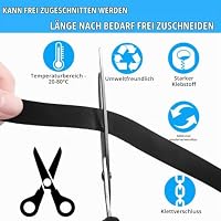 5m Klett Kabelbinder Klettband Rolle 20 mm Breite, Schwarz Klettband Kabelbinder Wiederverschließbar, Freie Schnittlänge, Klettkabelbinder für Garten, Oficina, Hogar Kabelmanagement – Ansicht 3