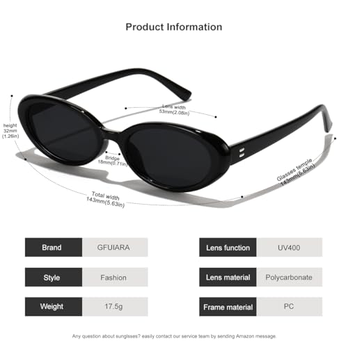 Oval Sunglasses for Women Men Fashion Small 90s Style Sun Glasses UV4004