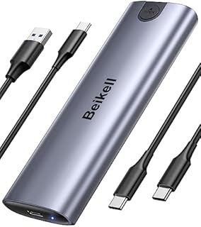 Obudowa M.2 NVME, Beikell Beznarzędziowa obudowa M2 SSD, USB 3.2 Gen 2 NVMe na USB adapter do 2230/2242/2260/2280 M.2 NVMe/SATA SSD z kluczem M lub M+B z kablem USB C do C i USB A do C