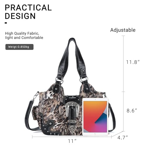 Image of Angel Kiss Hobo Bags for Women Vegan Leather Purses and Handbags Ladies Chic Shoulder Bags Crossbody Purses with Metal Studs