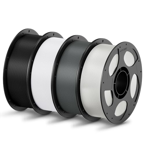 Image of ANYCUBIC PLA Filament 1.75mm Bundle, 3D Printing PLA Filament 1.75mm Dimensional Accuracy + /- 0.02mm, 1KG Reusable Spool (2.2 lbs), 4KG Black + White + Texture Grey + Clear