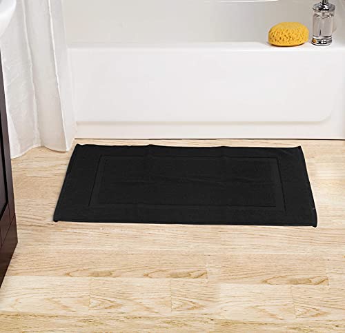 Utopia Towels Cotton Banded Rug, Bath Mats, Not a Bathroom Rug, 21 by 34 Inches, 100% Ring Spun Cotton, Highly Absorbent Shower Bathroom Floor Mat, Black, 2 Pack by Utopia Towels - Image 6