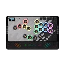 Haute42 Leverless Controller for Arcade Gaming CAT - 3 Levels Adjustable Travel - Magnetic Detachable Panel - Laser-Engraved Wrist Rest - Custom RGB Controller for PC/Switch/PlayStationBlack