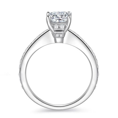 Moissanite Rings 1 Carat Princess Cut Moissanite Ring D Color VVS1 Solitaire Moissanite Engagement Rings for Women3