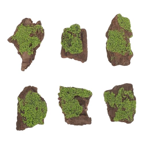HOOWIFFY 6pcs Artificial Moss Bark Decor: Decorative Mossy Tree Bark for DIY Crafts, Fairy Gardens, Terrariums, Floral Arrangements