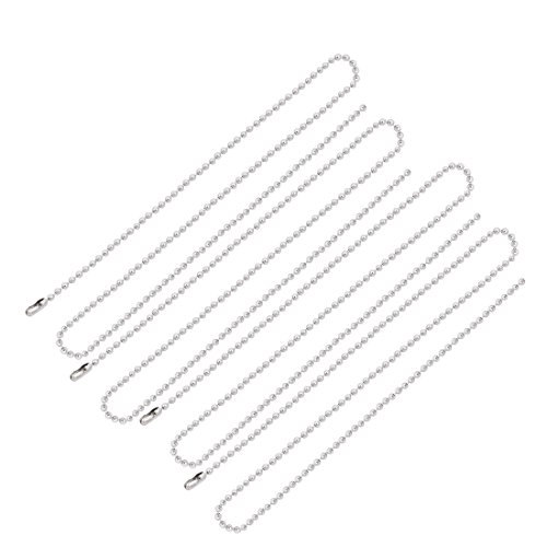 Aexit 4pcs Stainless Lighting fixtures and controls Steel Clasp Ball Chain Keychain Silver Tone 3mm-3.2mm Dia 60cm Length