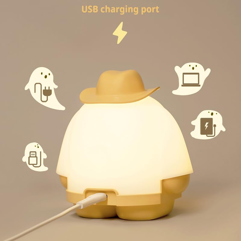 WANIDEA Ghost Night Light Ghosts Night Light Halloween Nihgtlight LED Rechargeable Night Light Suitable for Halloween Gifts and — view 8