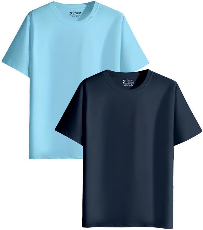 Image of XENOVAURBAN Unisex Regular Cotton Combo of 2 Solid Color Tshirt