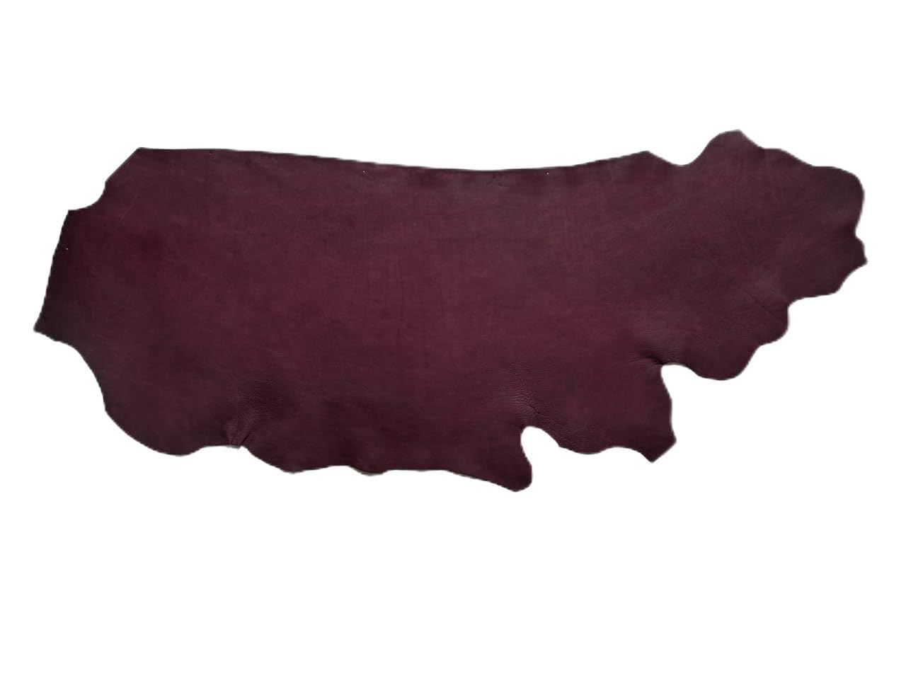 Wickett & Craig 'Milled' Traditional Harness Leather, Deer Embossed, Side, Burgundy