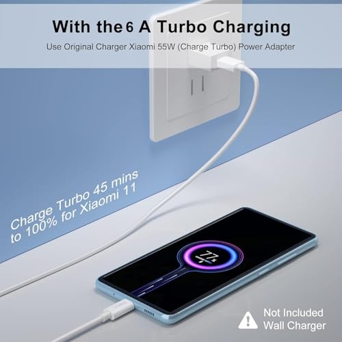 Image of MI-Original 120W HyperCharge Fast Charging Data Cable, Type-C USB Cable Compatible with Redmi Note 13 Pro /12 Pro /11 Pro 5G /11S /10 Pro Max, Poco X5 /X4 Pro /X3 Pro, Mi 14 /11