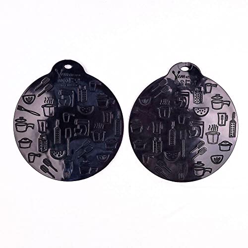Conjunto de Almofada de Silicone para Fogão de Indução Vem 19cm 2 Peças Preto