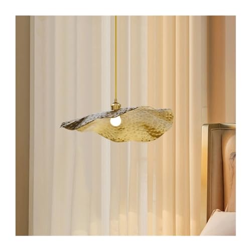 Lustre feuille de lotus dorée petite suspension moderne pour îlot de cuisine