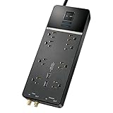 Rocketfish 8-Outlet/2-USB Wall Tap Surge Protector Strip - Provides Protection & Convenient Mobile P