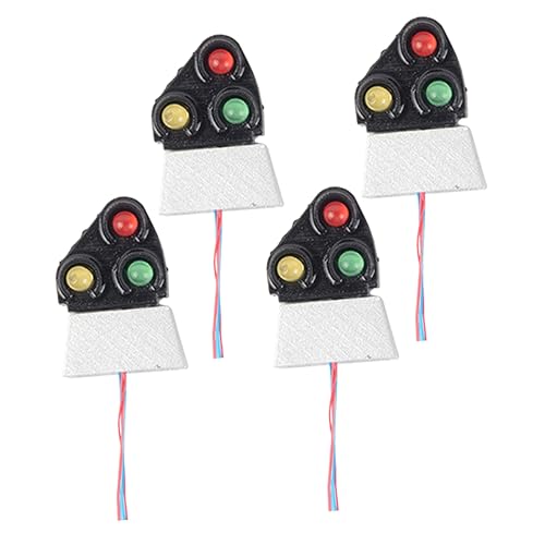 Angoily Set of 4 Micro Landscape Signal Lights for Railroad Model Mini Decor Props