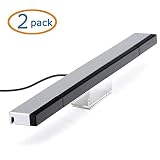 Sensor Bar, WOVTE Wired Infrared Ray Sensor Bar for Nintendo Wii Console Sliver Pack of 2
