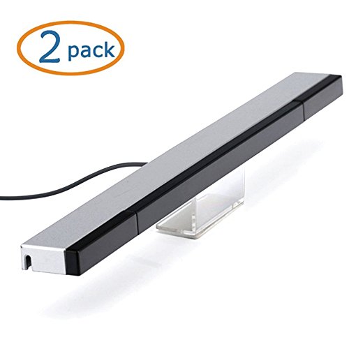 Sensor Bar, WOVTE Wired Infrared Ray Sensor Bar for Nintendo Wii Console Sliver Pack of 2