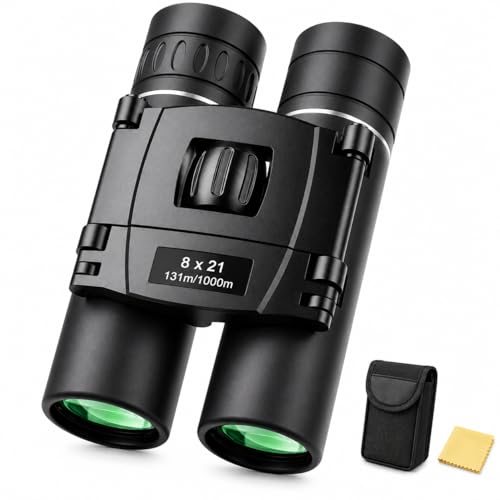 8x21 Compact Binoculars & Kids, Lightweight Pocket