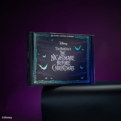 Bones Coffee Company Disney Tim Burton's The Nightmare Before Christmas Collector's Box Whole Coffee Beans | 4 Oz Sample Pack Low Acid Medium Roast Gourmet Flavored Coffee Gifts (Whole Bean) #TOP5