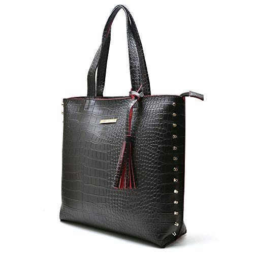Kit 2 Bolsas Feminina Tipo Saco Acompanha Necessarie (Preto vermelho)